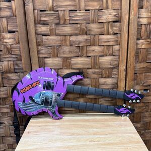 Vintage Purple Kawasaki Double Neck Guitar Toy